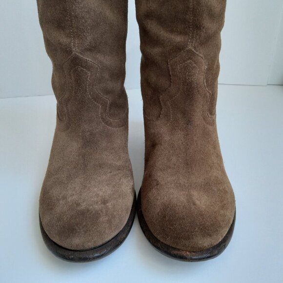 Jessica Simpson Brown Suede Western Midcalf Boots Super Cute!! Sz 7.5 - Picture 6 of 13